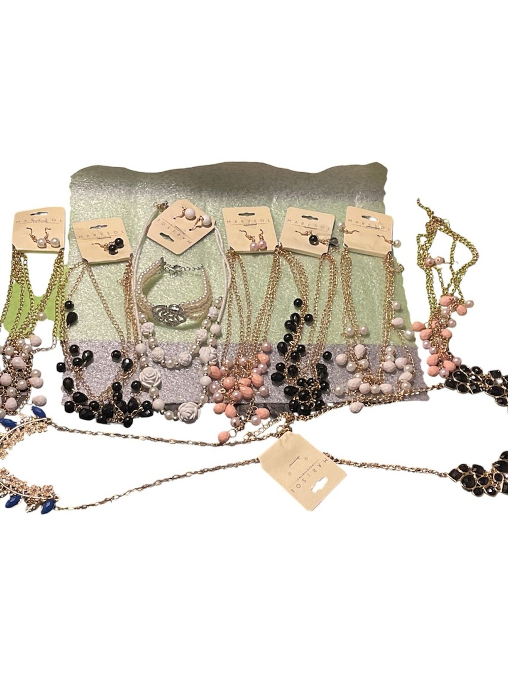 Mary Sol Assorted Women's Beaded Statement Necklaces - Pink, Black, White